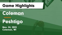 Coleman  vs Peshtigo  Game Highlights - Nov. 24, 2023