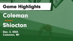 Coleman  vs Shiocton  Game Highlights - Dec. 2, 2023