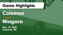 Coleman  vs Niagara  Game Highlights - Dec. 15, 2023
