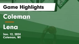 Coleman  vs Lena   Game Highlights - Jan. 12, 2024