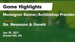 Monsignor Bonner/Archbishop Prendergast Catholic vs Sts. Neumann & Goretti  Game Highlights - Jan 29, 2017