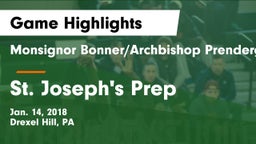 Monsignor Bonner/Archbishop Prendergast Catholic vs St. Joseph's Prep  Game Highlights - Jan. 14, 2018