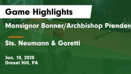 Monsignor Bonner/Archbishop Prendergast Catholic vs Sts. Neumann & Goretti  Game Highlights - Jan. 10, 2020