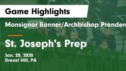 Monsignor Bonner/Archbishop Prendergast Catholic vs St. Joseph's Prep  Game Highlights - Jan. 20, 2020