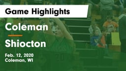 Coleman  vs Shiocton  Game Highlights - Feb. 12, 2020