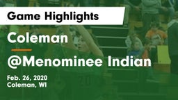 Coleman  vs @Menominee Indian Game Highlights - Feb. 26, 2020