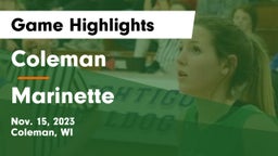 Coleman  vs Marinette  Game Highlights - Nov. 15, 2023