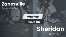 Matchup: Zanesville High vs. Sheridan  2016