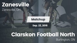 Matchup: Zanesville High vs. Clarskon Football North 2016