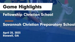 Fellowship Christian School vs Savannah Christian Preparatory School Game Highlights - April 25, 2023