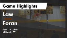 Law  vs Foran  Game Highlights - Jan. 18, 2019