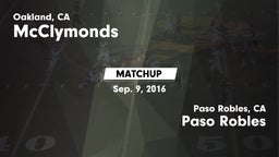 Matchup: McClymonds vs. Paso Robles  2016