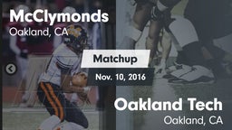 Matchup: McClymonds vs. Oakland Tech  2016