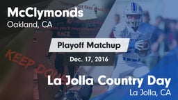 Matchup: McClymonds vs. La Jolla Country Day  2016