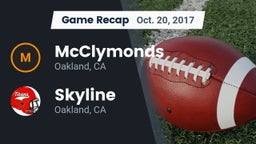 Recap: McClymonds  vs. Skyline  2017