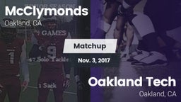 Matchup: McClymonds vs. Oakland Tech  2017