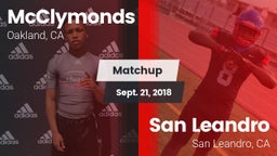 Matchup: McClymonds vs. San Leandro  2018