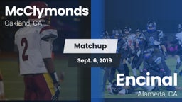 Matchup: McClymonds vs. Encinal  2019