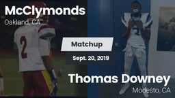 Matchup: McClymonds vs. Thomas Downey  2019