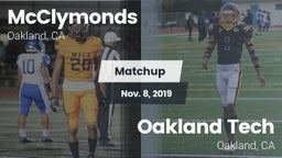 Matchup: McClymonds vs. Oakland Tech  2019