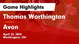 Thomas Worthington  vs Avon  Game Highlights - April 23, 2022