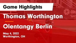 Thomas Worthington  vs Olentangy Berlin  Game Highlights - May 4, 2022