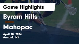 Byram Hills  vs Mahopac  Game Highlights - April 20, 2024