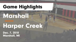 Marshall  vs Harper Creek  Game Highlights - Dec. 7, 2018