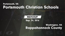 Matchup: Portsmouth Christian vs. Rappahannock County  2016