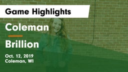 Coleman  vs Brillion  Game Highlights - Oct. 12, 2019
