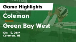 Coleman  vs Green Bay West Game Highlights - Oct. 12, 2019