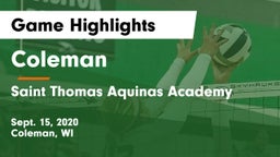 Coleman  vs Saint Thomas Aquinas Academy Game Highlights - Sept. 15, 2020