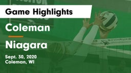 Coleman  vs Niagara  Game Highlights - Sept. 30, 2020