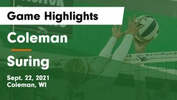 Coleman  vs Suring  Game Highlights - Sept. 22, 2021