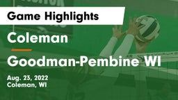 Coleman  vs Goodman-Pembine  WI Game Highlights - Aug. 23, 2022