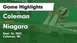 Coleman  vs Niagara  Game Highlights - Sept. 26, 2023