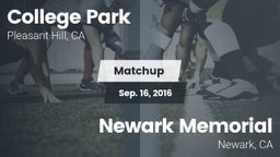Matchup: College Park High vs. Newark Memorial  2016