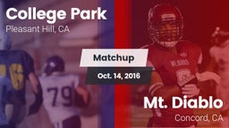 Matchup: College Park High vs. Mt. Diablo  2016