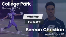 Matchup: College Park High vs. Berean Christian  2016