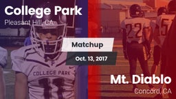 Matchup: College Park High vs. Mt. Diablo  2017