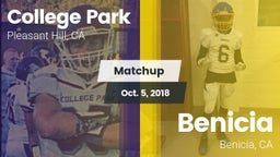 Matchup: College Park High vs. Benicia  2018