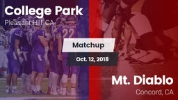 Matchup: College Park High vs. Mt. Diablo  2018