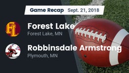 Recap: Forest Lake  vs. Robbinsdale Armstrong  2018