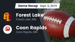 Recap: Forest Lake  vs. Coon Rapids  2019