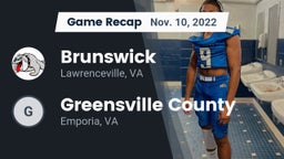 Recap: Brunswick  vs. Greensville County  2022