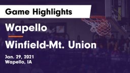 Wapello  vs Winfield-Mt. Union  Game Highlights - Jan. 29, 2021