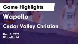 Wapello  vs Cedar Valley Christian Game Highlights - Dec. 5, 2023