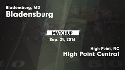 Matchup: Bladensburg High vs. High Point Central  2016