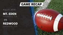 Recap: Mt. Eden  vs. Redwood  2016