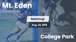 Matchup: Mt. Eden  vs. College Park 2018